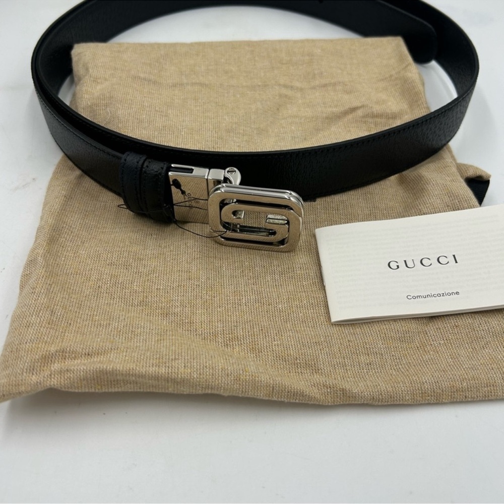 Men’s Gucci interlocking G leather belt, 120 cm/46 inch made in Italy